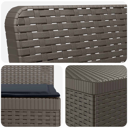 4-Seater Garden Sofa with Cushions Rattan Look PP Light Grey