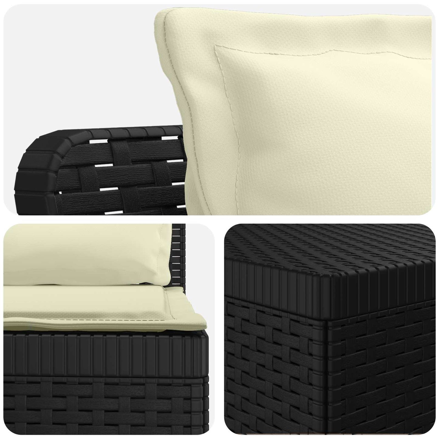 4-Seater Garden Sofa with Cushions Rattan Look PP Anthracite