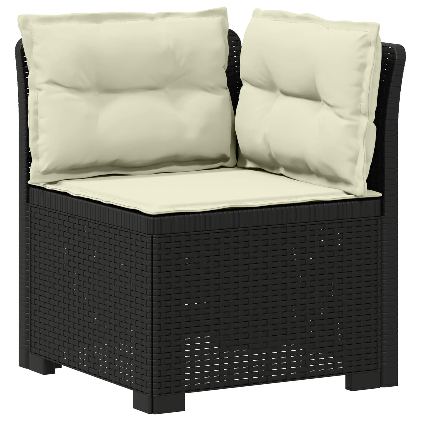 4-Seater Garden Sofa with Cushions Rattan Look PP Anthracite