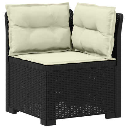 4-Seater Garden Sofa with Cushions Rattan Look PP Anthracite