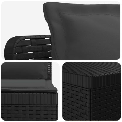 4-Seater Garden Sofa with Cushions Rattan Look PP Anthracite