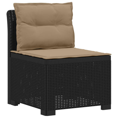 4-Seater Garden Sofa with Cushions Rattan Look PP Anthracite