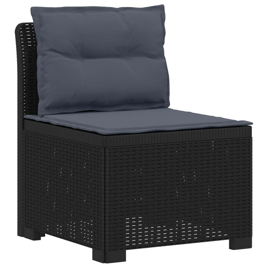 4-Seater Garden Sofa with Cushions Rattan Look PP Anthracite