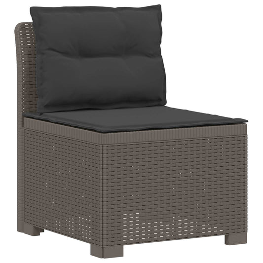 4-Seater Garden Sofa with Cushions Rattan Look PP Light Grey