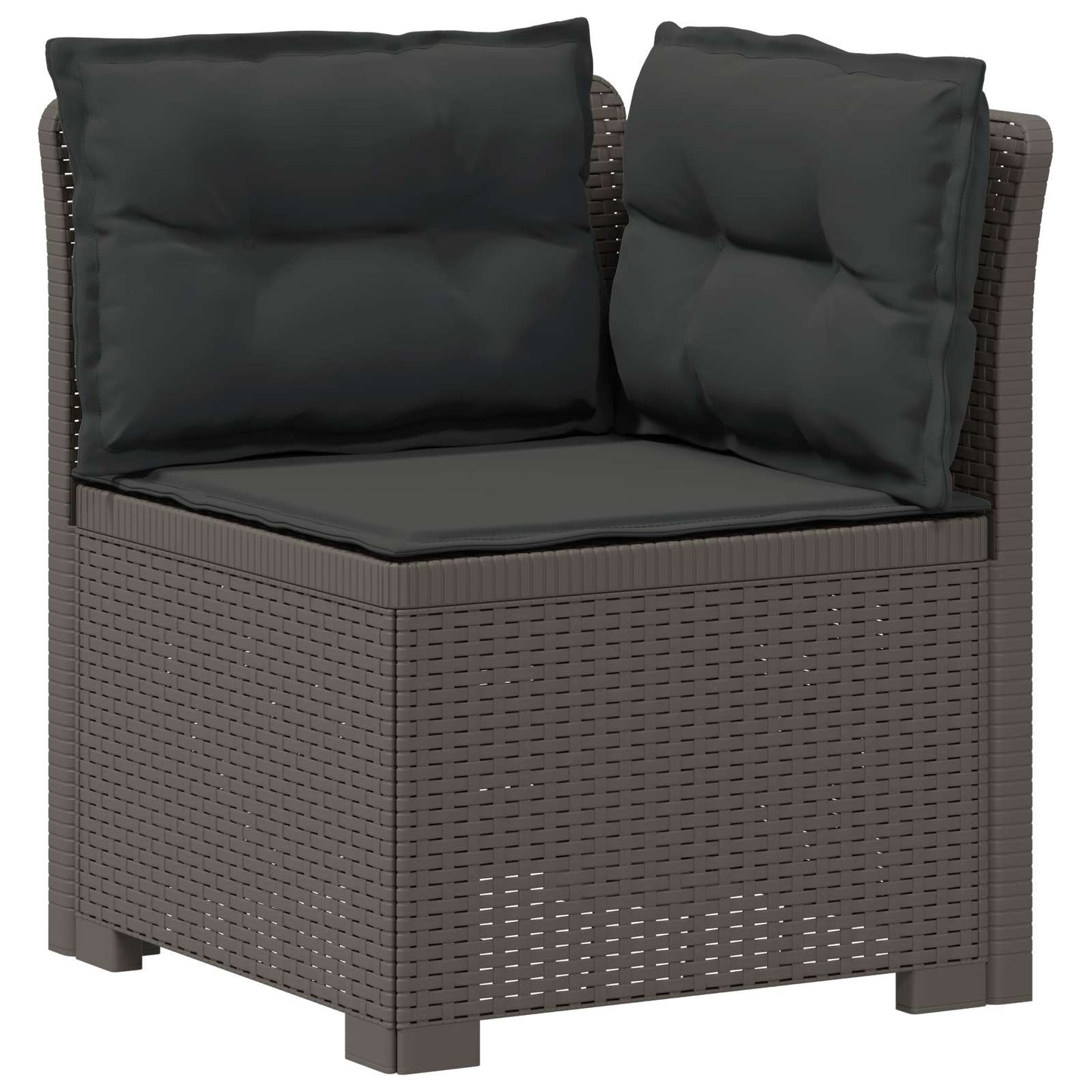 4-Seater Garden Sofa with Cushions Rattan Look PP Light Grey