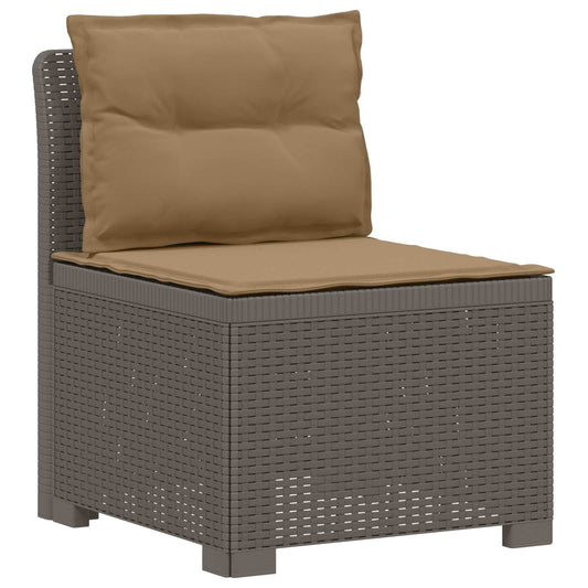 4-Seater Garden Sofa with Cushions Rattan Look PP Light Grey