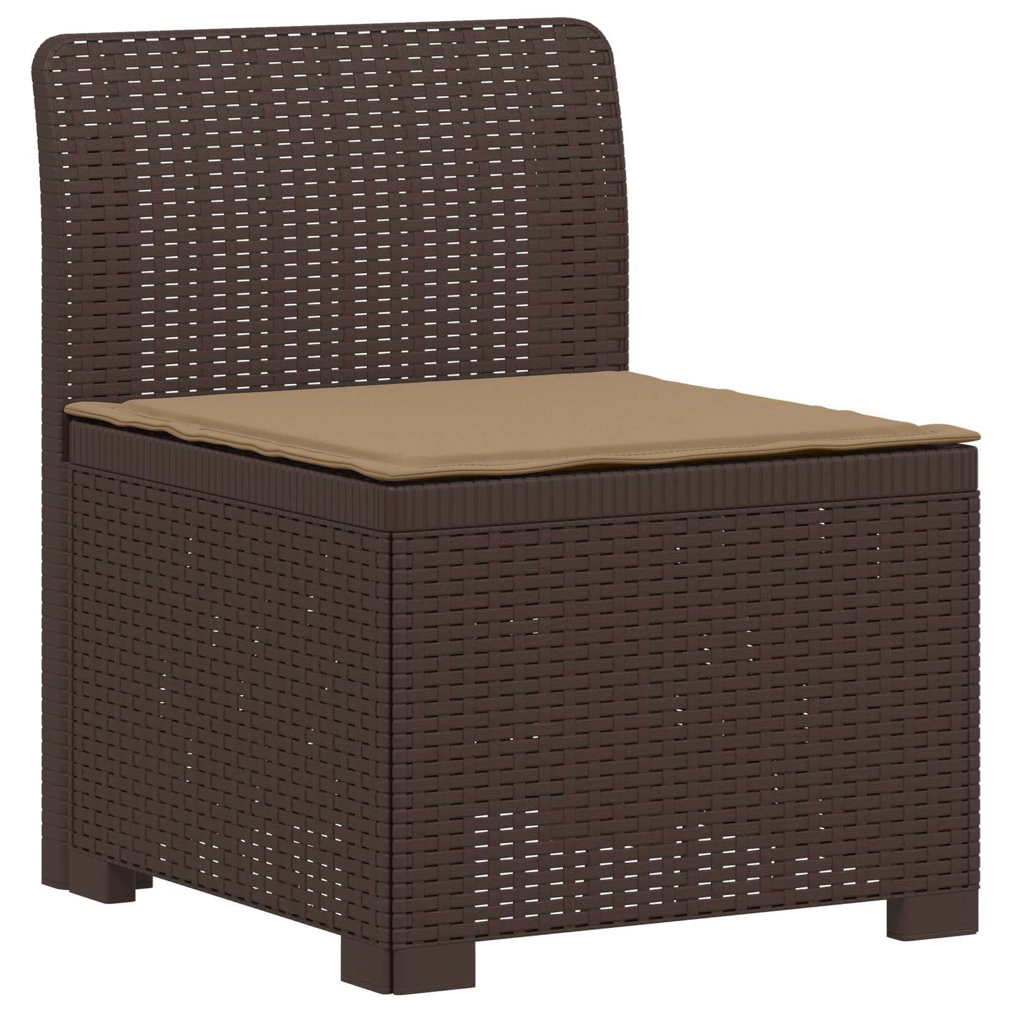 5-Seater Garden Sofa with Cushions Rattan Look PP Brown