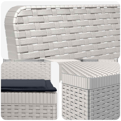 5-Seater Garden Sofa with Cushions Rattan Look PP White