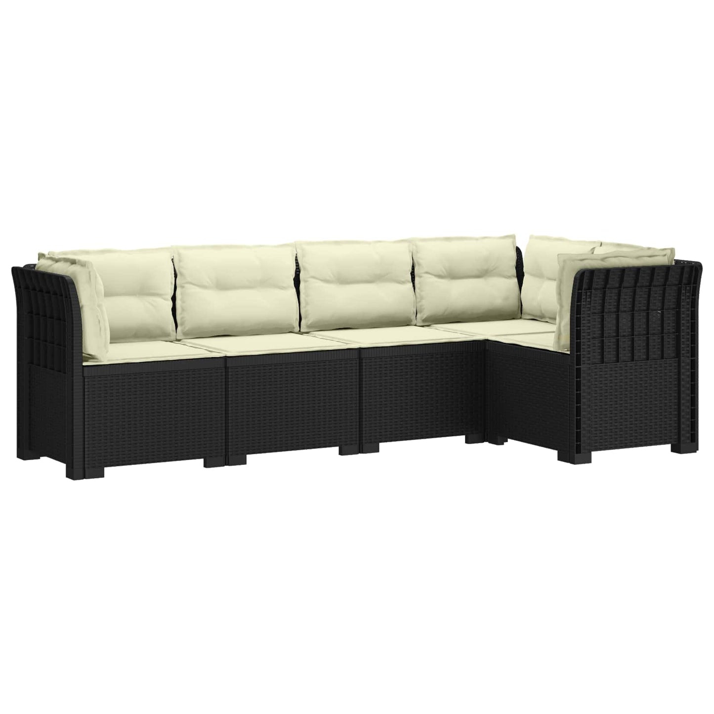 5-Seater Garden Sofa with Cushions Rattan Look PP Anthracite