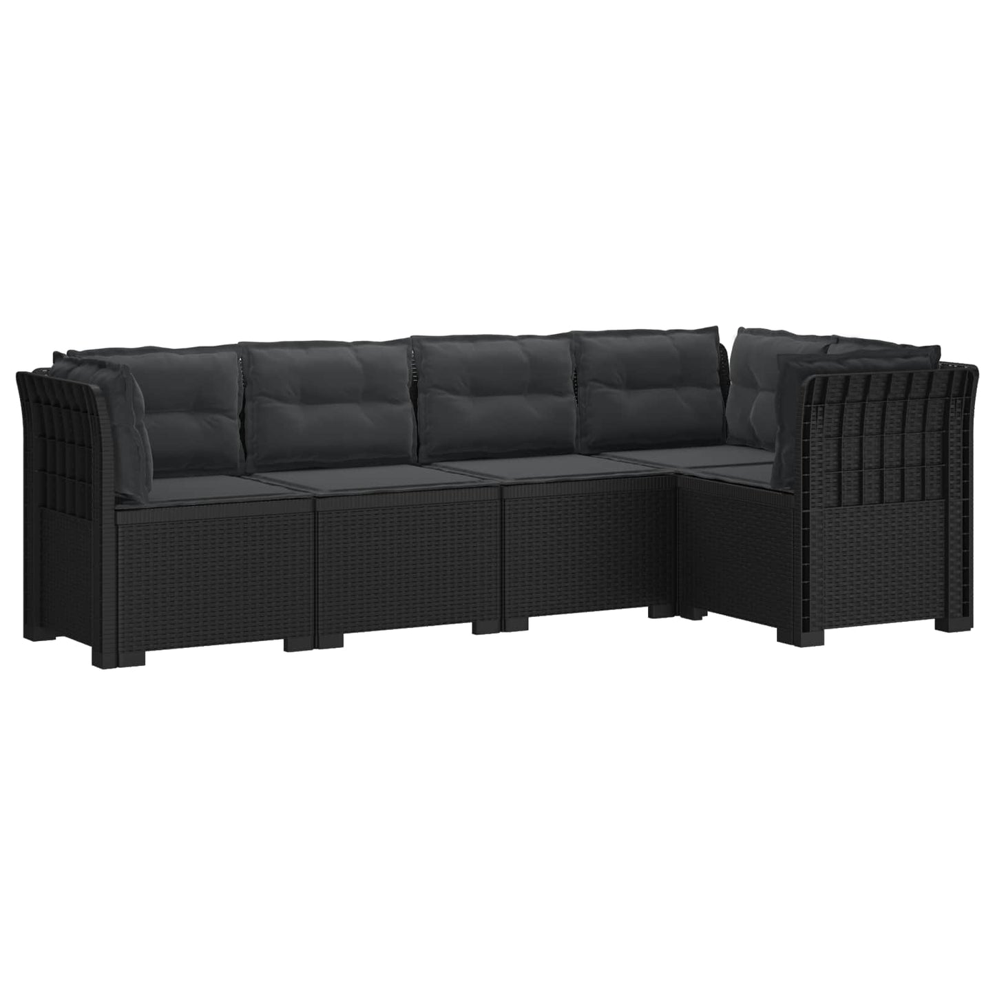 5-Seater Garden Sofa with Cushions Rattan Look PP Anthracite