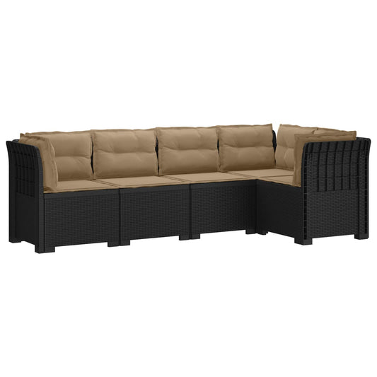 5-Seater Garden Sofa with Cushions Rattan Look PP Anthracite