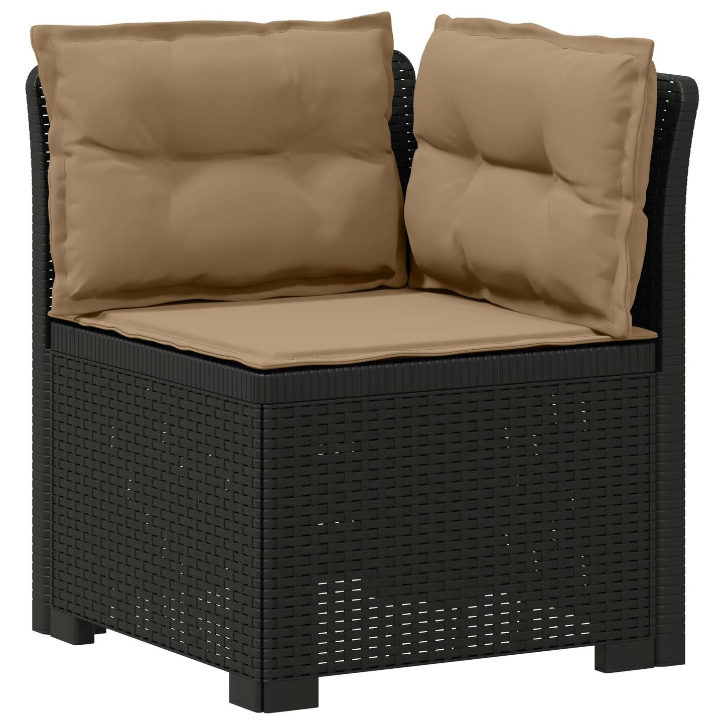 5-Seater Garden Sofa with Cushions Rattan Look PP Anthracite