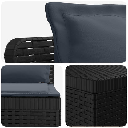 5-Seater Garden Sofa with Cushions Rattan Look PP Anthracite
