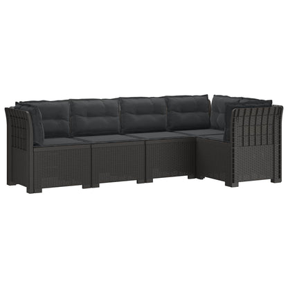 5-Seater Garden Sofa with Cushions Rattan Look PP Light Grey
