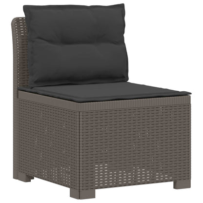 5-Seater Garden Sofa with Cushions Rattan Look PP Light Grey