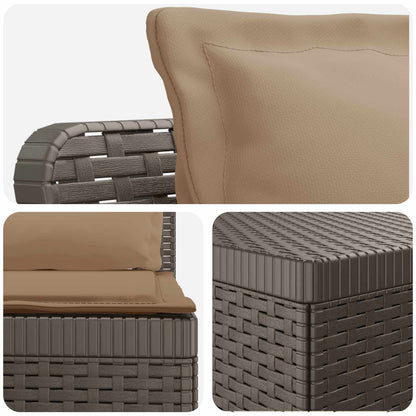 5-Seater Garden Sofa with Cushions Rattan Look PP Light Grey