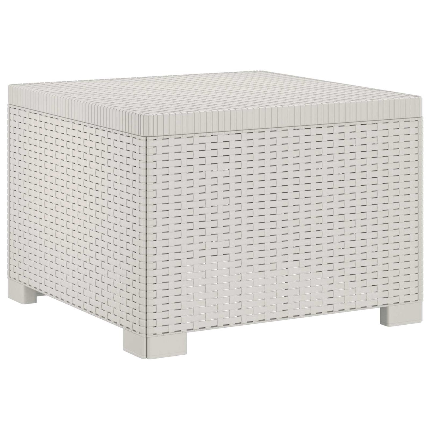 5-Seater Garden Sofa Rattan Look PP White