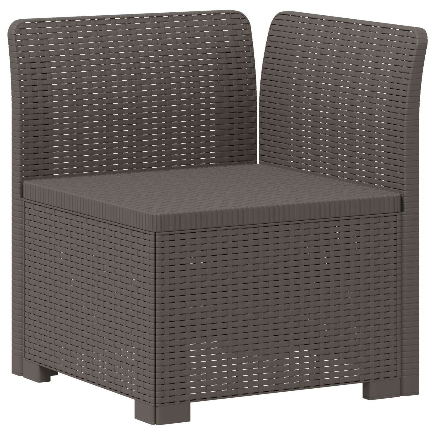 7-Seater Garden Sofa Rattan Look PP Light Grey