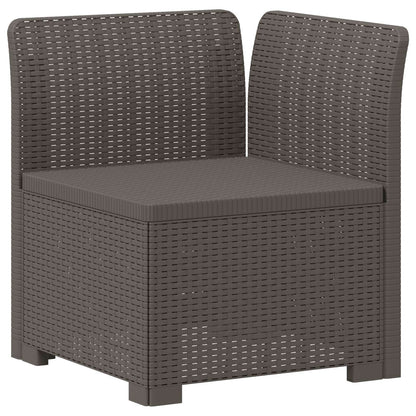 7-Seater Garden Sofa Rattan Look PP Light Grey