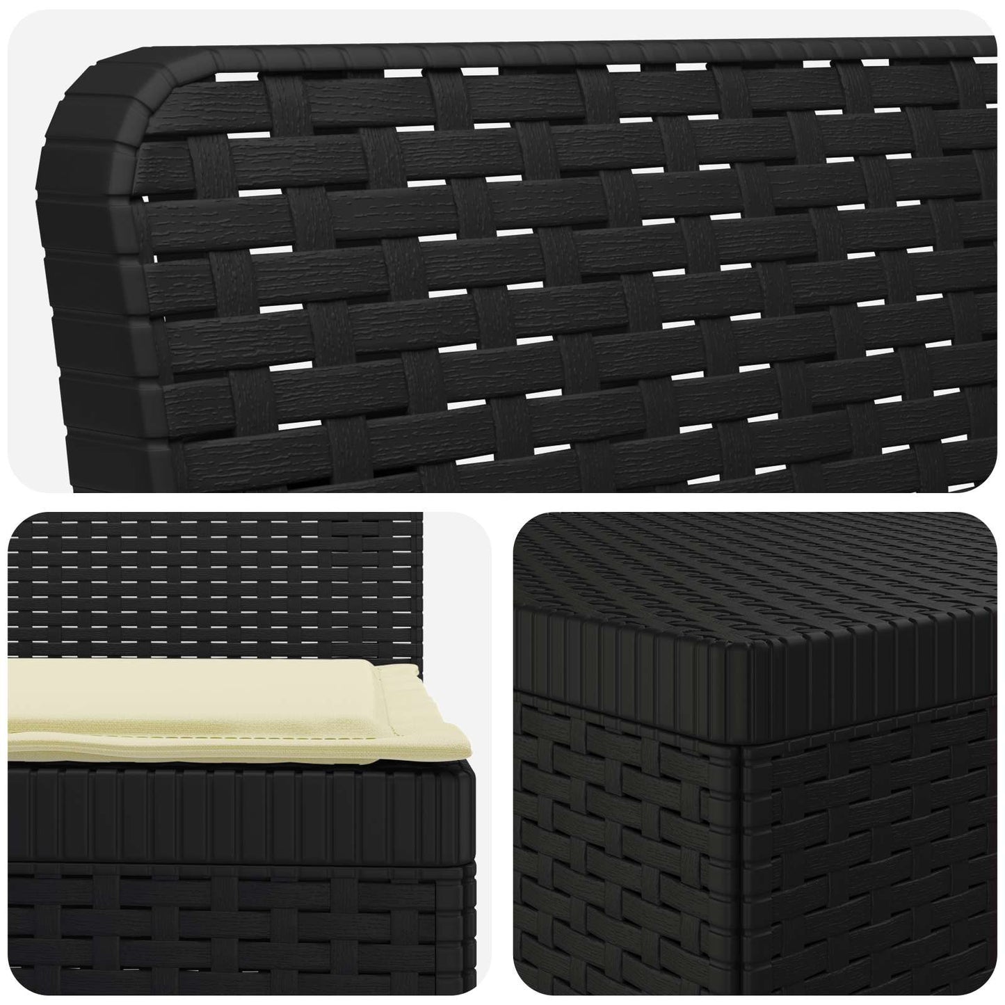 7-Seater Garden Sofa with Cushions Rattan Look PP Anthracite