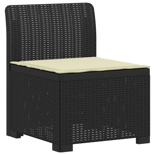 7-Seater Garden Sofa with Cushions Rattan Look PP Anthracite