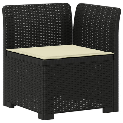 7-Seater Garden Sofa with Cushions Rattan Look PP Anthracite