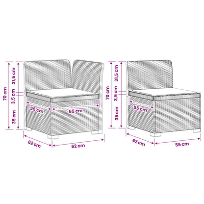 7-Seater Garden Sofa with Cushions Rattan Look PP Anthracite