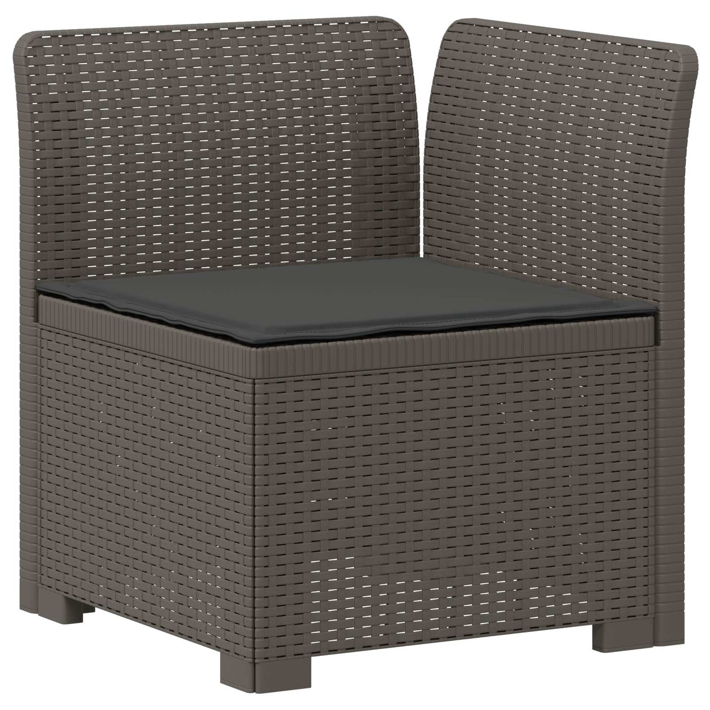 7-Seater Garden Sofa with Cushions Rattan Look PP Light Grey