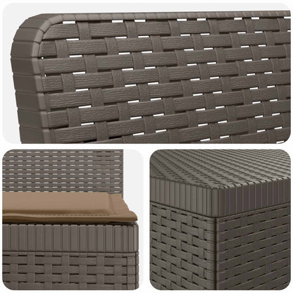 7-Seater Garden Sofa with Cushions Rattan Look PP Light Grey