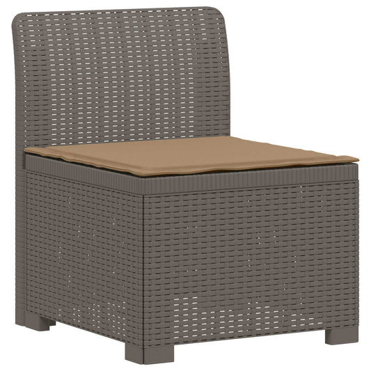 7-Seater Garden Sofa with Cushions Rattan Look PP Light Grey