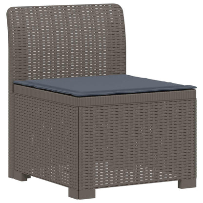 7-Seater Garden Sofa with Cushions Rattan Look PP Light Grey