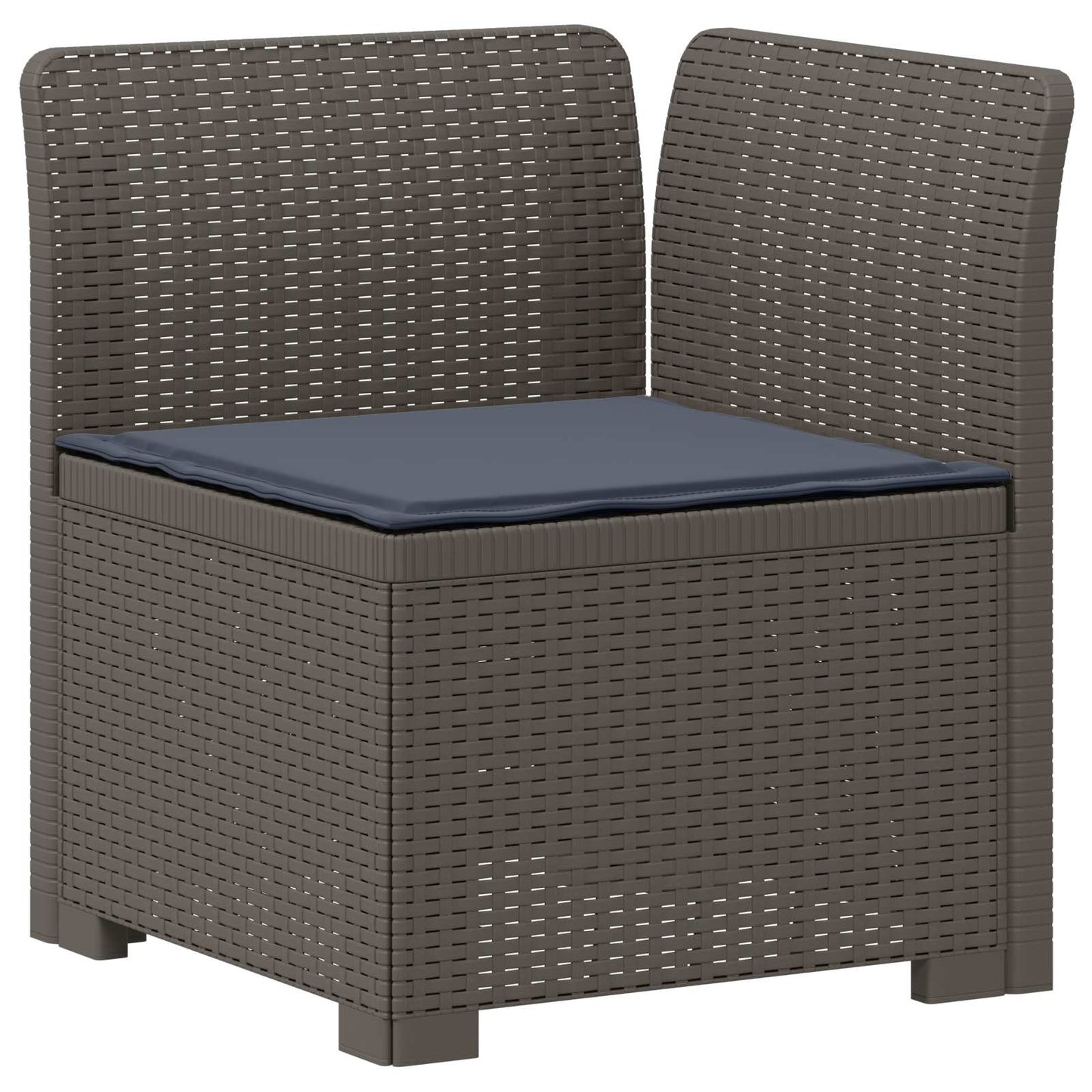 7-Seater Garden Sofa with Cushions Rattan Look PP Light Grey