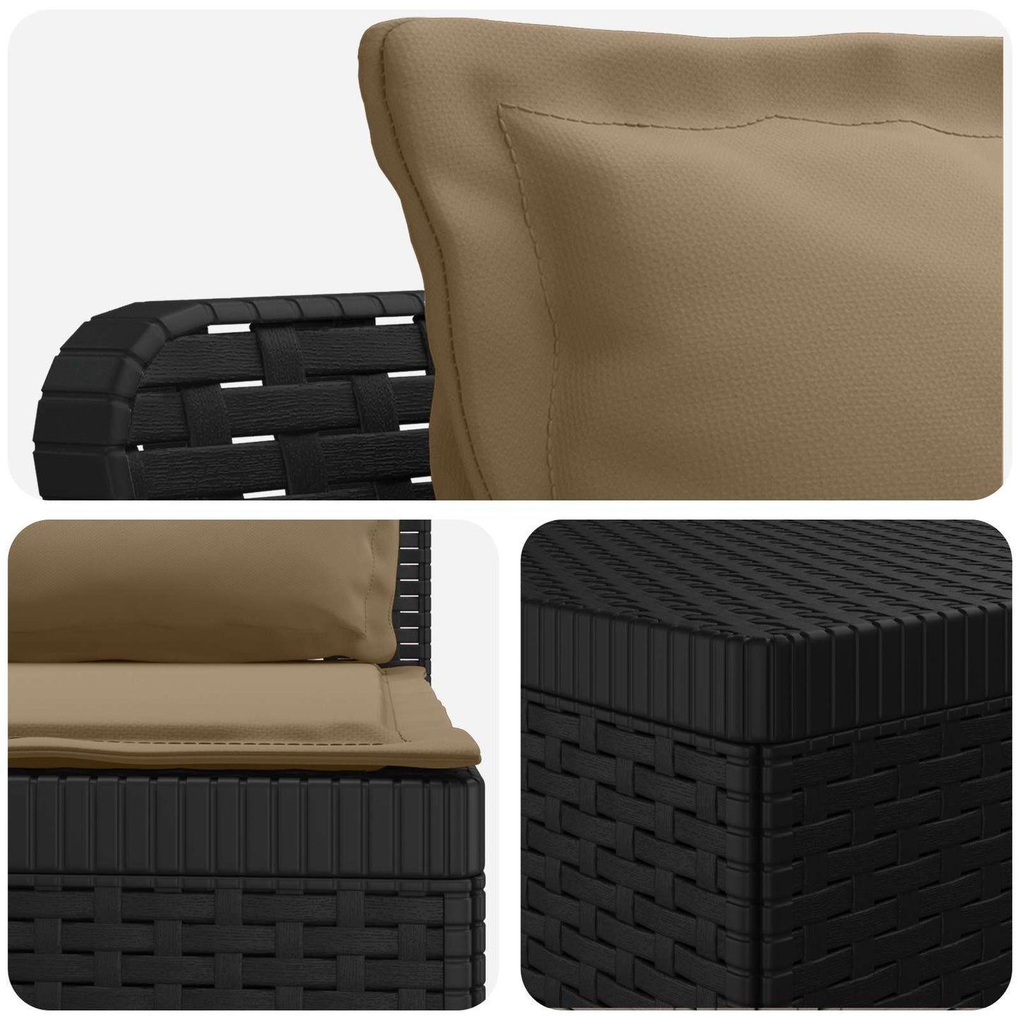 7-Seater Garden Sofa with Cushions Rattan Look PP Anthracite
