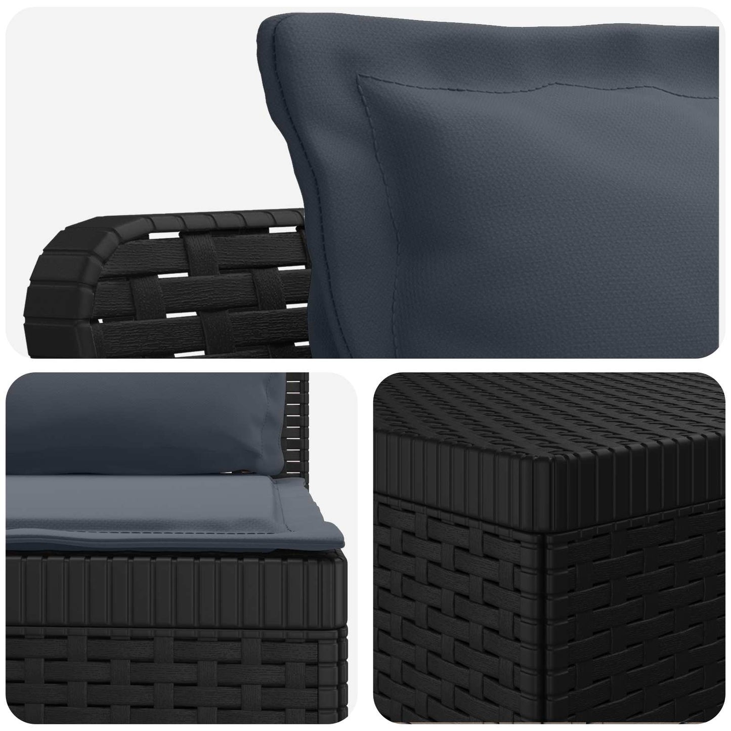 7-Seater Garden Sofa with Cushions Rattan Look PP Anthracite