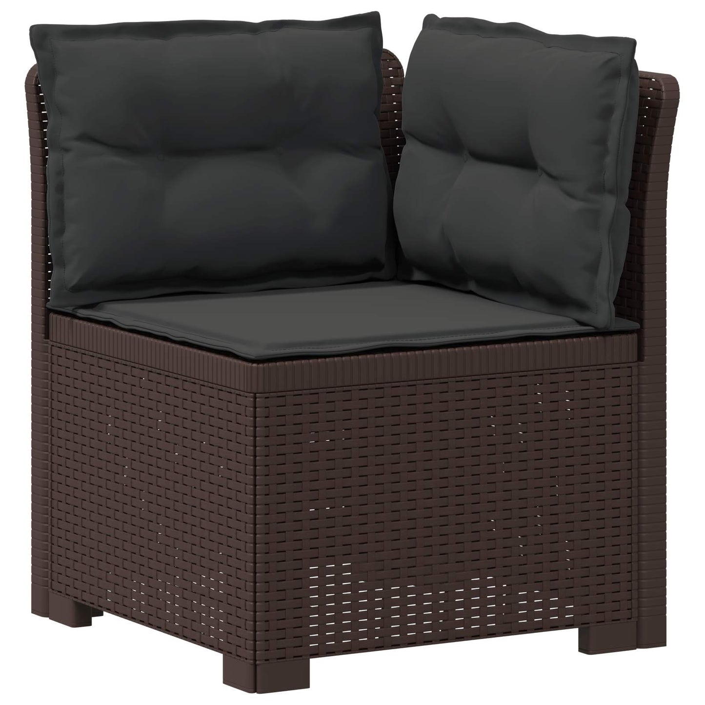 7-Seater Garden Sofa with Cushions Rattan Look PP Brown