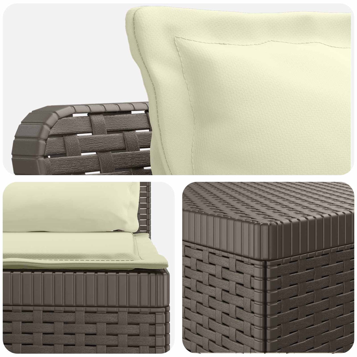 7-Seater Garden Sofa with Cushions Rattan Look PP Light Grey