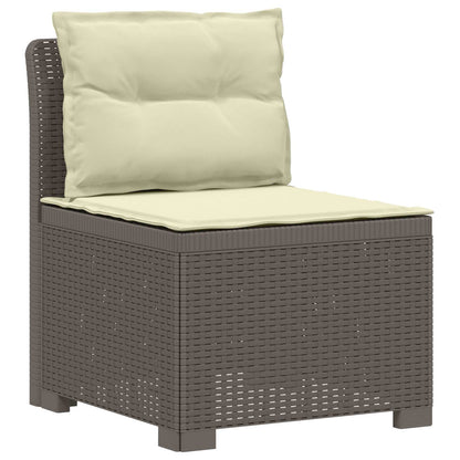 7-Seater Garden Sofa with Cushions Rattan Look PP Light Grey