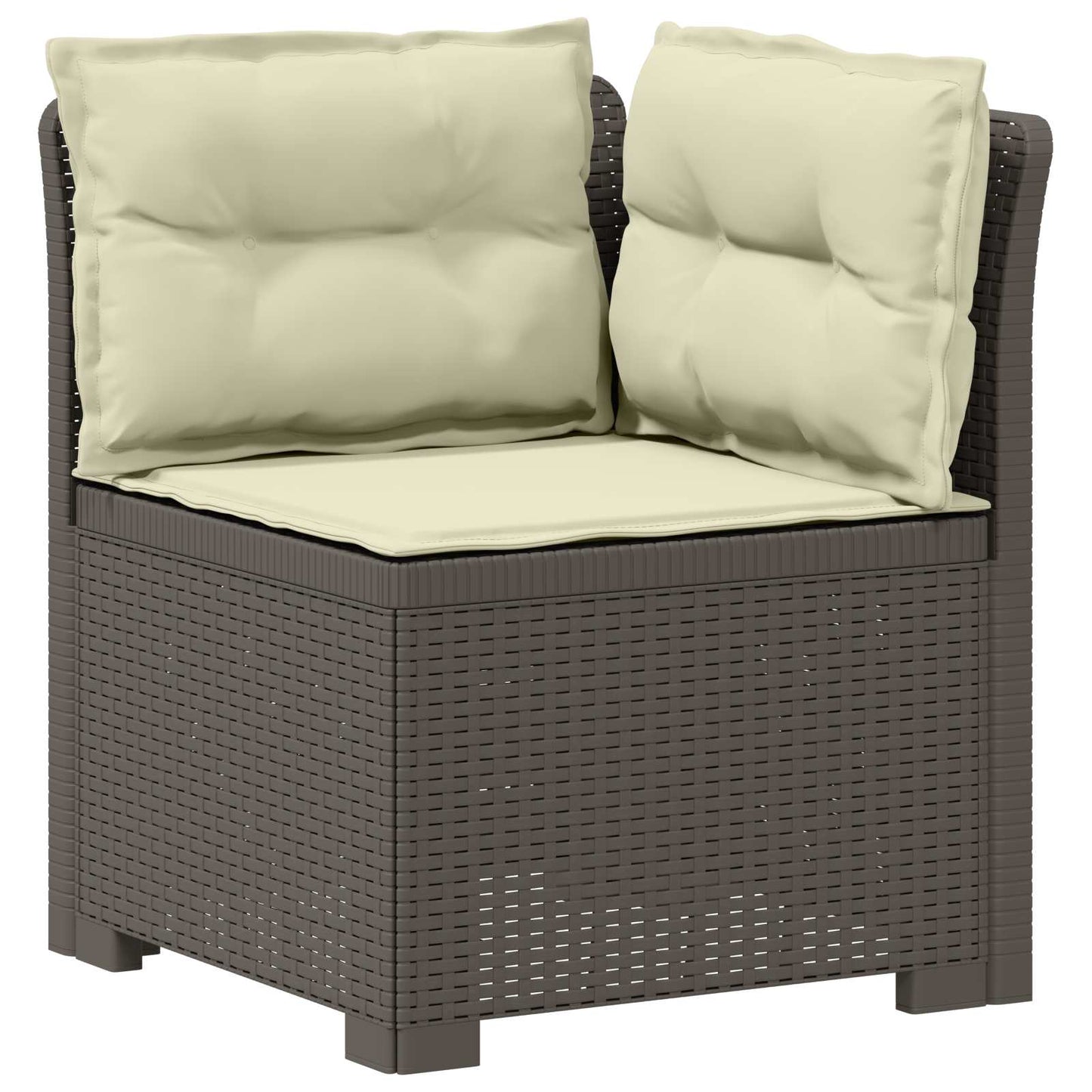 7-Seater Garden Sofa with Cushions Rattan Look PP Light Grey