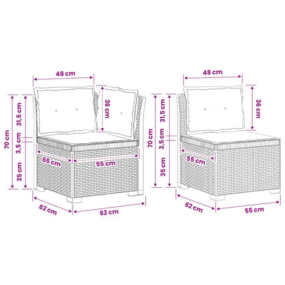7-Seater Garden Sofa with Cushions Rattan Look PP Light Grey