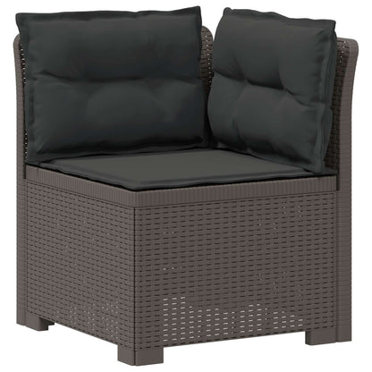 7-Seater Garden Sofa with Cushions Rattan Look PP Light Grey