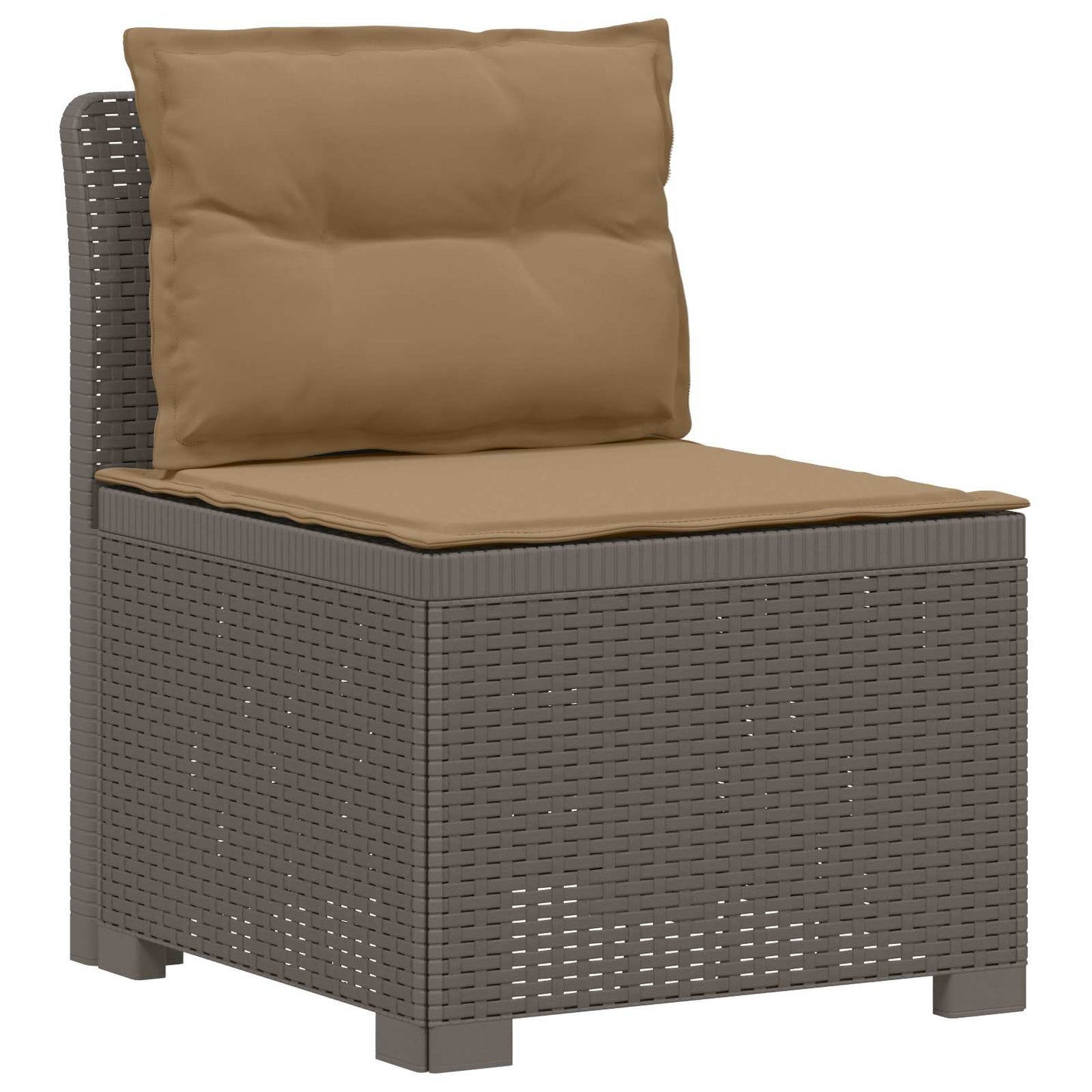 7-Seater Garden Sofa with Cushions Rattan Look PP Light Grey