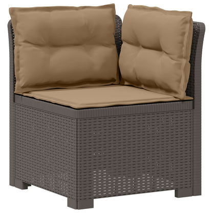 7-Seater Garden Sofa with Cushions Rattan Look PP Light Grey