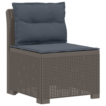 7-Seater Garden Sofa with Cushions Rattan Look PP Light Grey