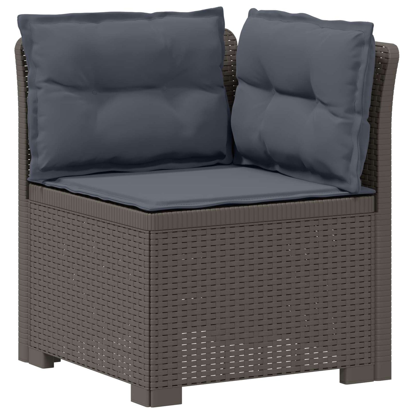 7-Seater Garden Sofa with Cushions Rattan Look PP Light Grey