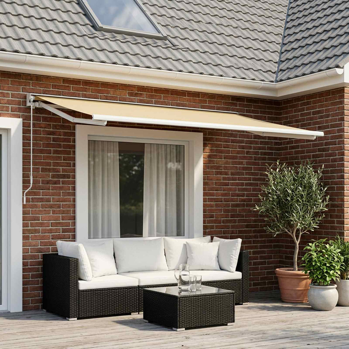 Awning Replacement Fabric Cream 400 x 350 cm Polyester