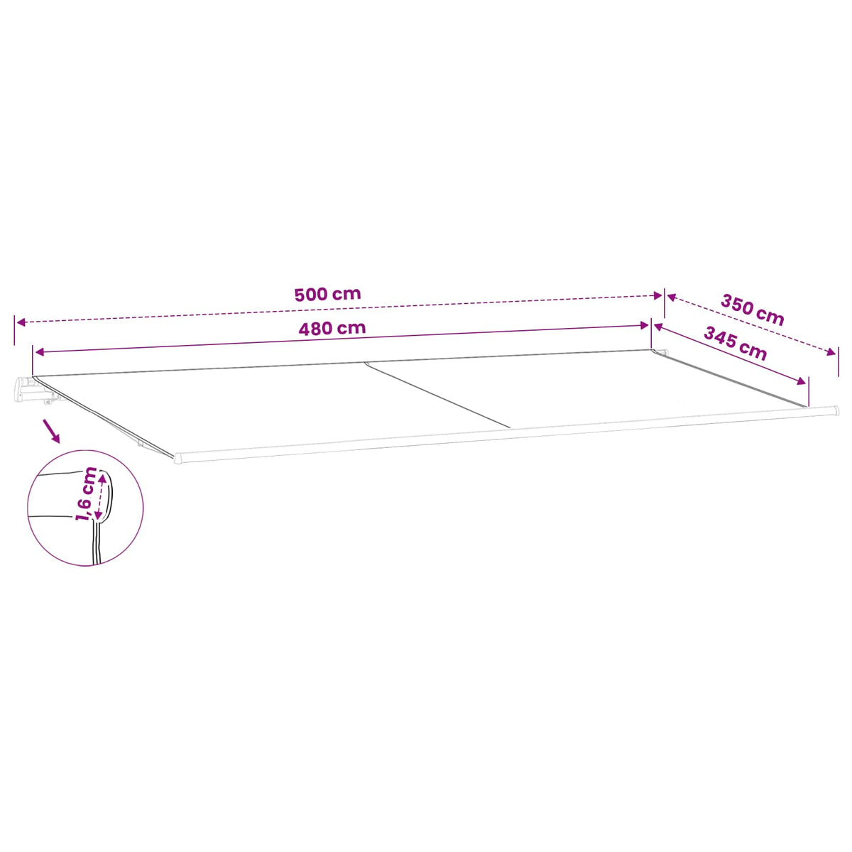Awning Replacement Fabric Cream 500 x 350 cm Polyester