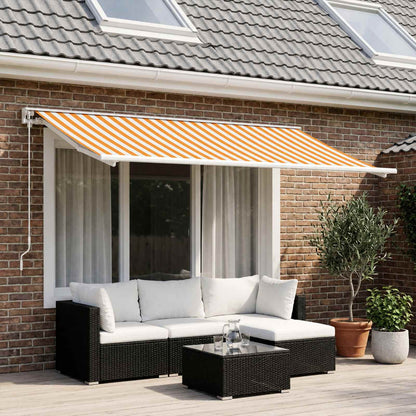 Awning Replacement Fabric Yellow and White 450 x 300 cm