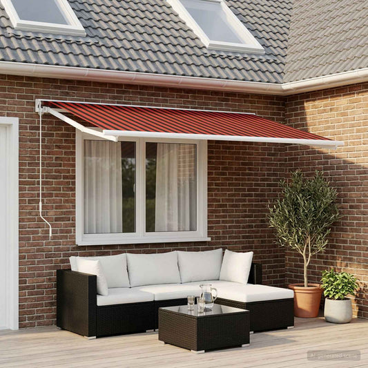 Awning Replacement Fabric Orange and brown 400 x 350 cm