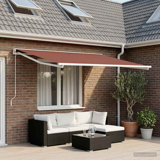 Awning Replacement Fabric Brown 350 x 200 cm Polyester