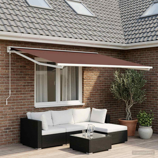 Awning Replacement Fabric Brown 300 x 250 cm Polyester